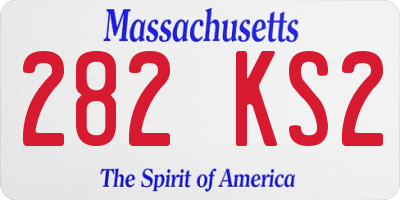 MA license plate 282KS2