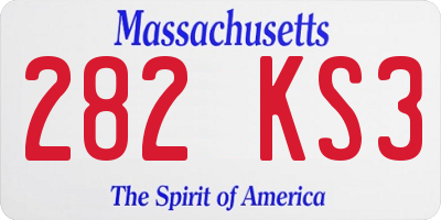 MA license plate 282KS3