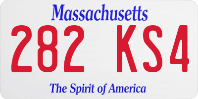 MA license plate 282KS4