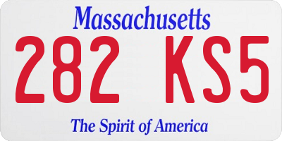 MA license plate 282KS5