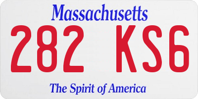MA license plate 282KS6