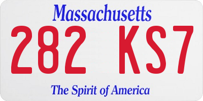 MA license plate 282KS7
