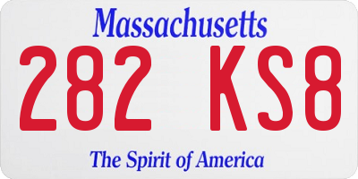 MA license plate 282KS8