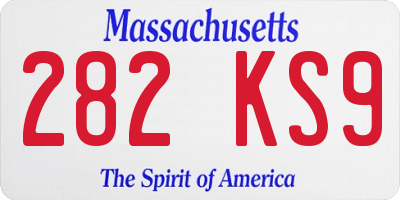 MA license plate 282KS9