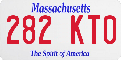 MA license plate 282KT0