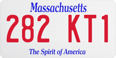 MA license plate 282KT1