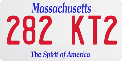 MA license plate 282KT2