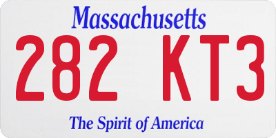 MA license plate 282KT3