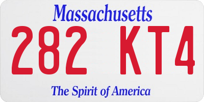 MA license plate 282KT4