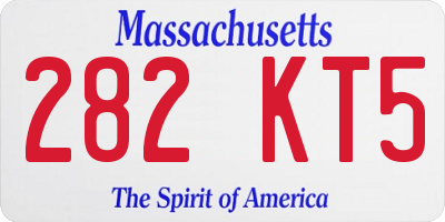 MA license plate 282KT5