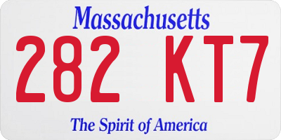 MA license plate 282KT7