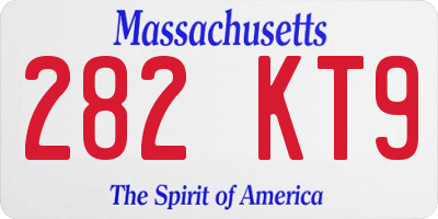 MA license plate 282KT9