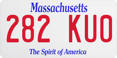 MA license plate 282KU0