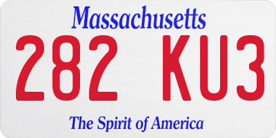 MA license plate 282KU3
