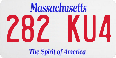 MA license plate 282KU4