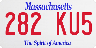 MA license plate 282KU5