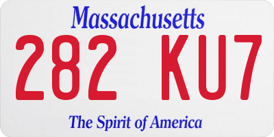 MA license plate 282KU7
