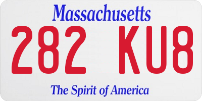MA license plate 282KU8
