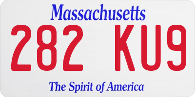MA license plate 282KU9