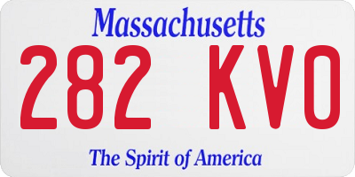 MA license plate 282KV0