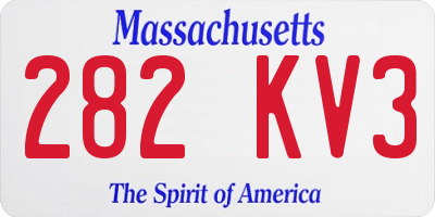 MA license plate 282KV3