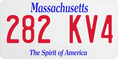 MA license plate 282KV4
