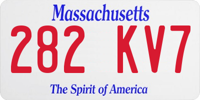 MA license plate 282KV7