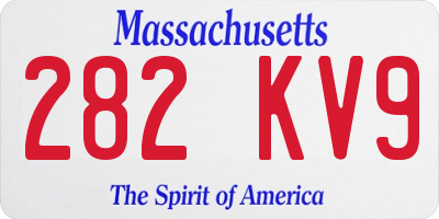 MA license plate 282KV9