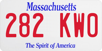 MA license plate 282KW0