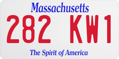 MA license plate 282KW1