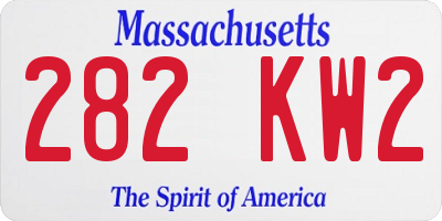 MA license plate 282KW2