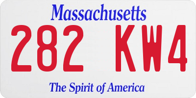 MA license plate 282KW4