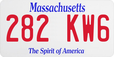 MA license plate 282KW6