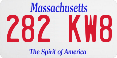 MA license plate 282KW8