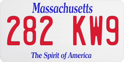 MA license plate 282KW9