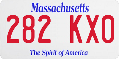 MA license plate 282KX0