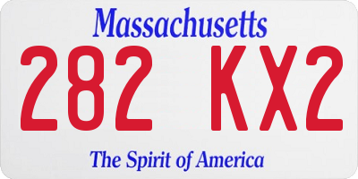 MA license plate 282KX2