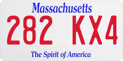 MA license plate 282KX4