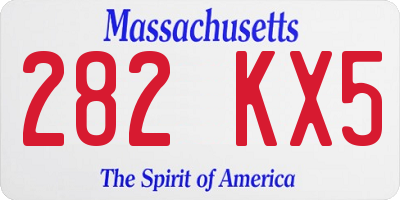 MA license plate 282KX5