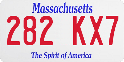 MA license plate 282KX7