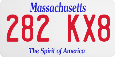 MA license plate 282KX8