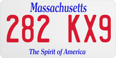 MA license plate 282KX9