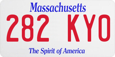 MA license plate 282KY0