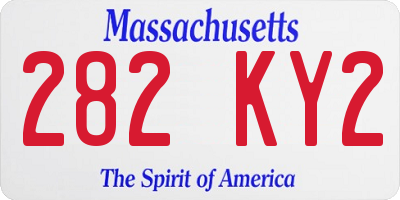 MA license plate 282KY2
