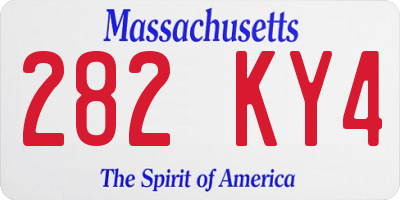 MA license plate 282KY4