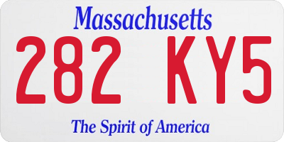 MA license plate 282KY5