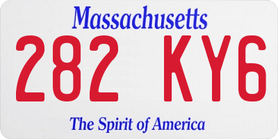MA license plate 282KY6