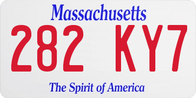 MA license plate 282KY7