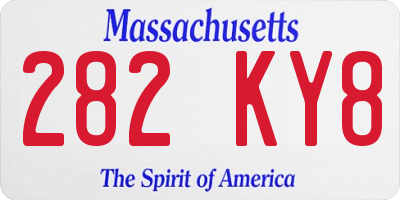 MA license plate 282KY8