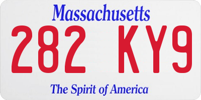 MA license plate 282KY9